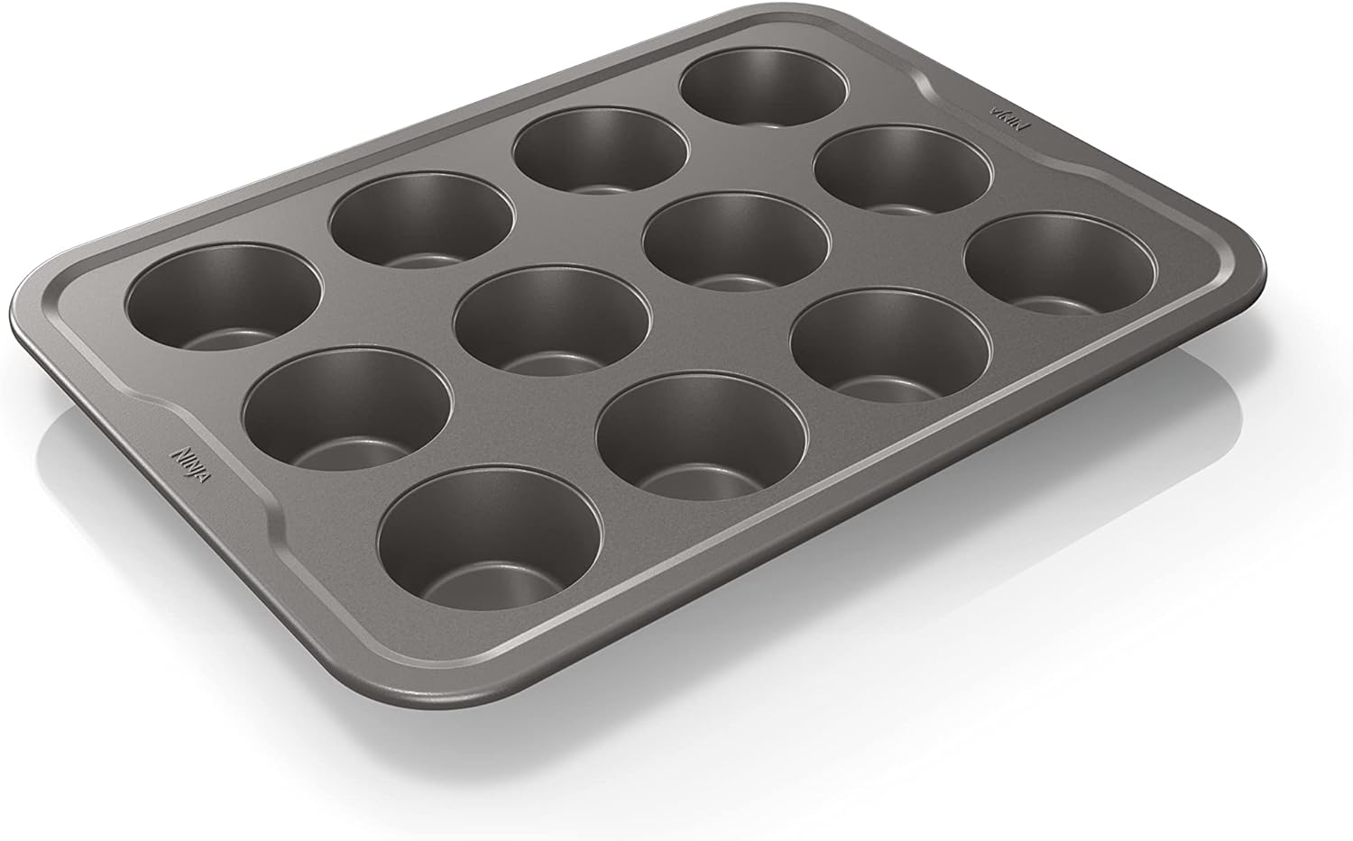 Ninja B30212 Foodi NeverStick Premium 12 Cup Muffin Pan, Nonstick, Oven Safe up to 500F, Dishwasher Safe, Grey