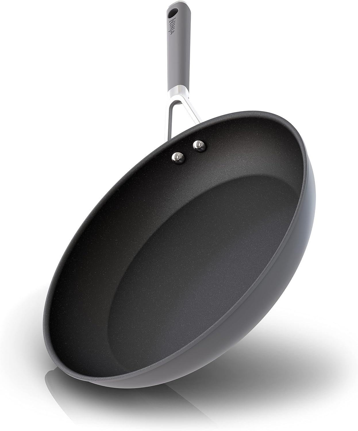 Ninja CW60030 NeverStick Comfort Grip 12 Fry Pan, Nonstick, Durable, Scratch Resistant, Dishwasher Safe, Oven Safe to 400F, Silicone Handles, Grey