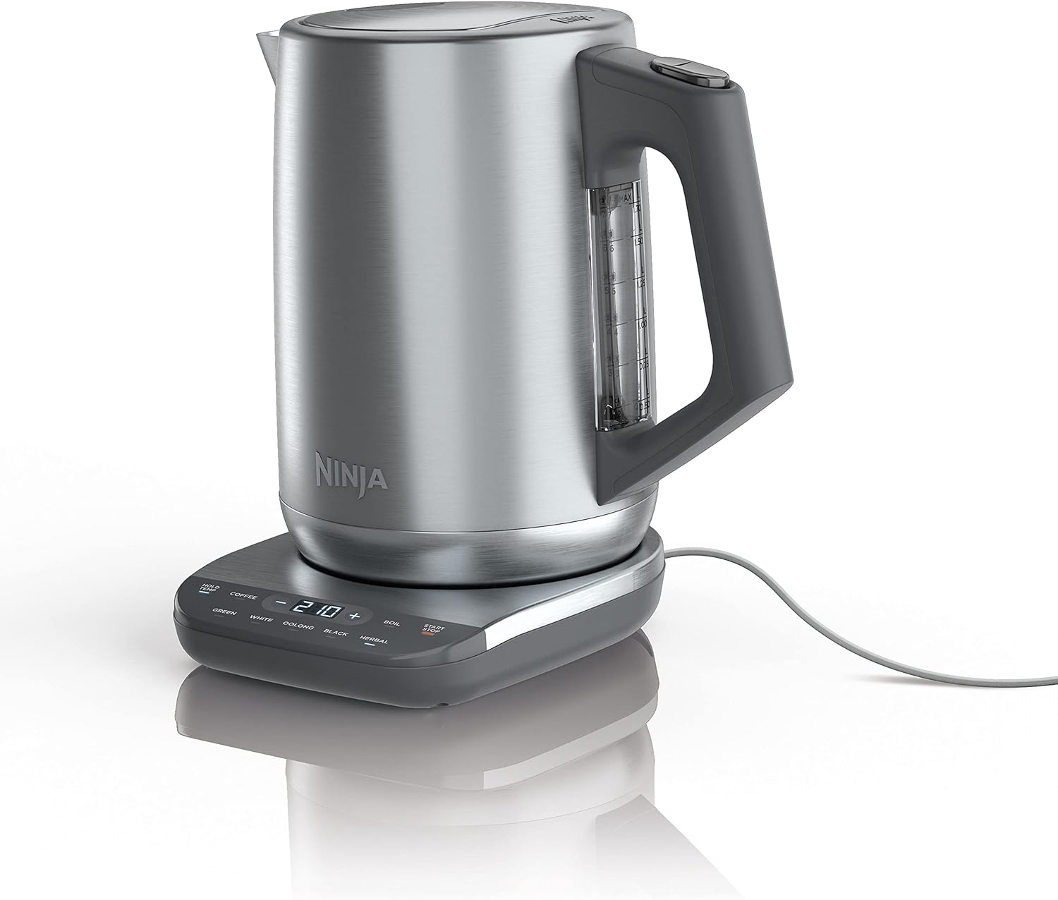 Ninja KT200 Precision Temperature Electric Kettle, 1500 watts, BPA Free, Stainless, 7-Cup Capacity, Hold Temp Setting, Silver