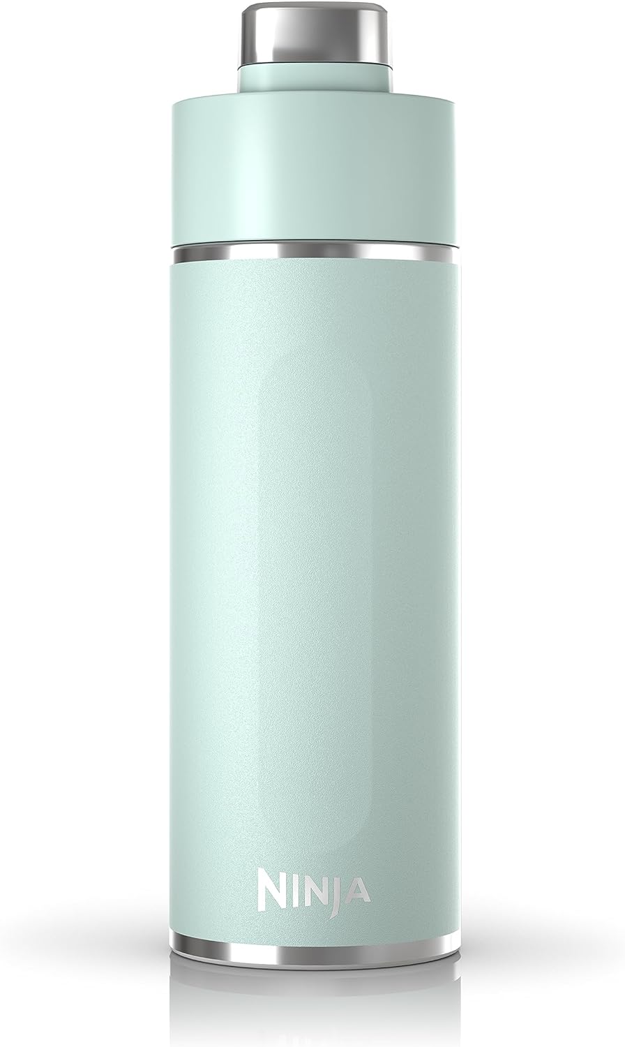 Ninja DW1801MT Thirsti 18oz Travel Water Bottle, For Carbonated Sparkling Drinks, Colder and Fizzier Longer, Stainless Steel, Leak Proof, 24 Hours Cold, Dishwasher Safe, Metal Insulated Tumbler, Mint