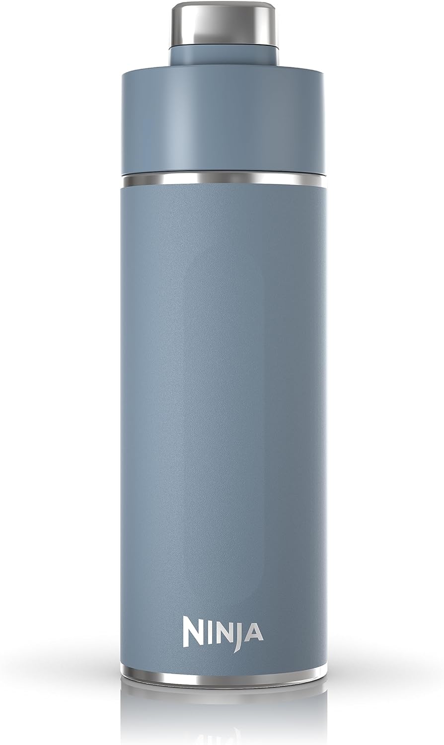 Ninja DW1801BL Thirsti 18oz Travel Water Bottle, For Carbonated Sparkling Drinks, Colder and Fizzier Longer, Stainless Steel, Leak Proof, 24 Hours Cold, Dishwasher Safe, Metal Insulated Tumbler, Blue