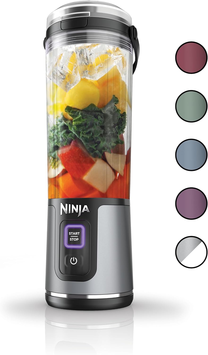 Ninja BC151BK Blast Portable Blender, Cordless, 18oz. Vessel, Personal Blender-for Shakes & Smoothies, BPA Free, Leakproof-Lid & Sip Spout, USB-C Rechargeable, Dishwasher Safe Parts, Black