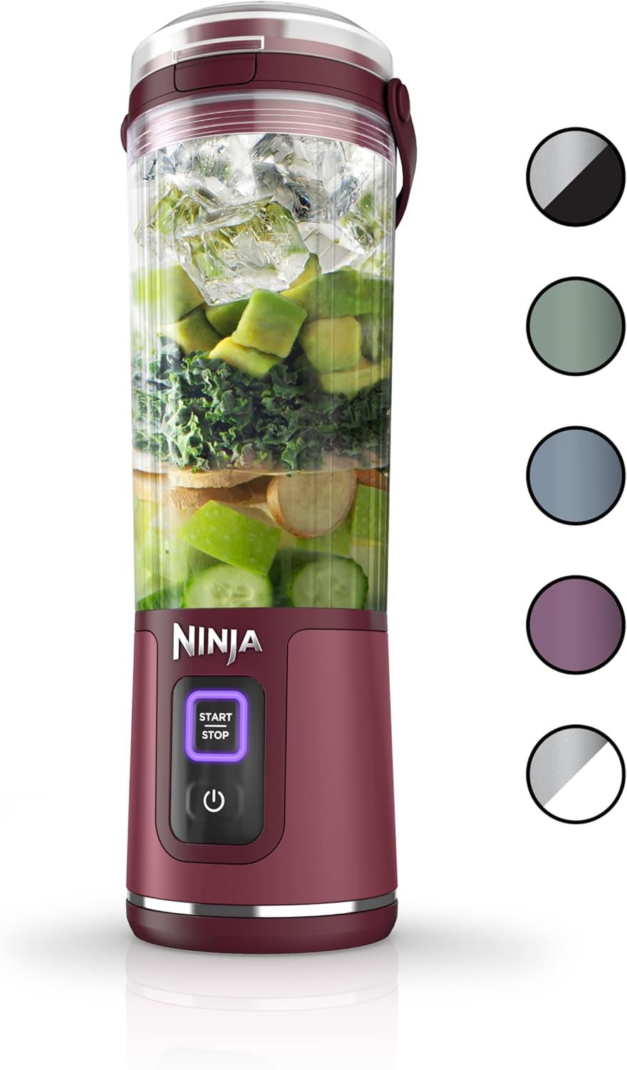 Ninja BC151CR Blast Portable Blender, Cordless, 18oz. Vessel, Personal Blender-for Shakes & Smoothies, BPA Free, Leakproof-Lid & Sip Spout, USB-C Rechargeable, Dishwasher Safe Parts, Cranberry Red