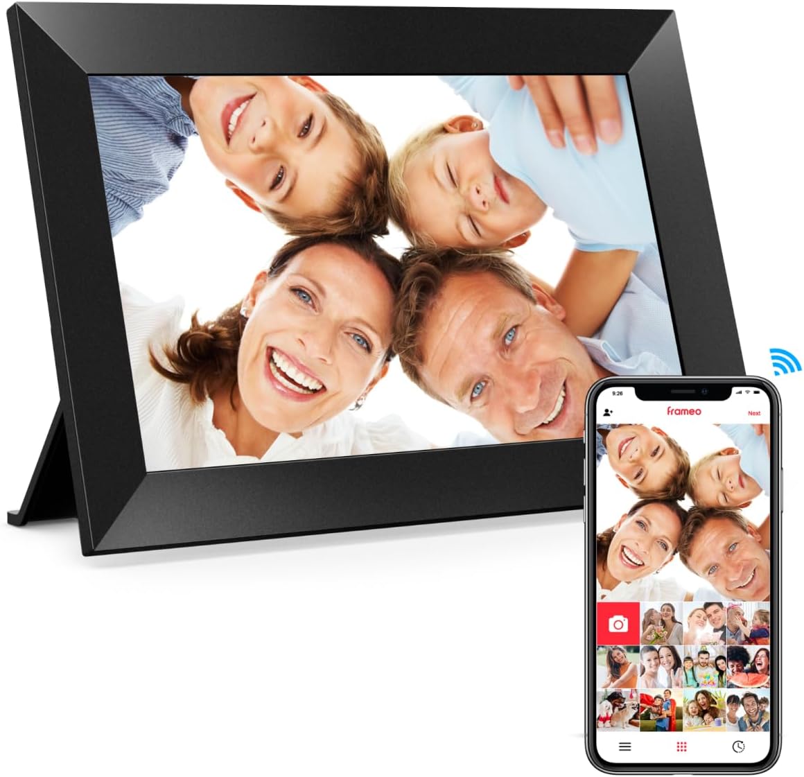 Frameo 10.1 Inch WiFi Digital Picture Frame, 1280x800 HD IPS Touch Screen Photo Frame Electronic, 32GB Memory, Auto-Rotate, Wall Mountable, Share Photos/Videos Instantly via Frameo App from Anywhere