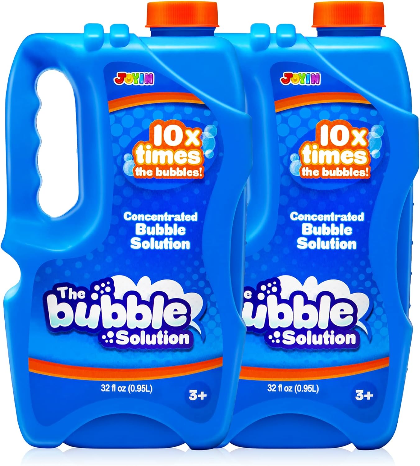 JOYIN 2 Bottles Bubbles Refill Solutions 64 oz (up to 5 Gallon) Big Bubble Solution 64 OZ Concentrated Bubble Solution for Bubble Machine, Gun, Wand Refill Fluid Summer, Easter Toys (Blue)