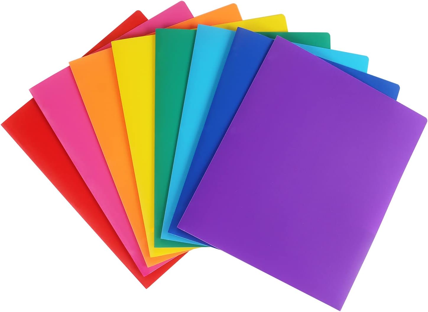 Tamaki 8 Pack Plastic Folders with 2 Pockets Heavy Duty Pocket Folders for School Office, Assorted Colors for Letter Size Paper