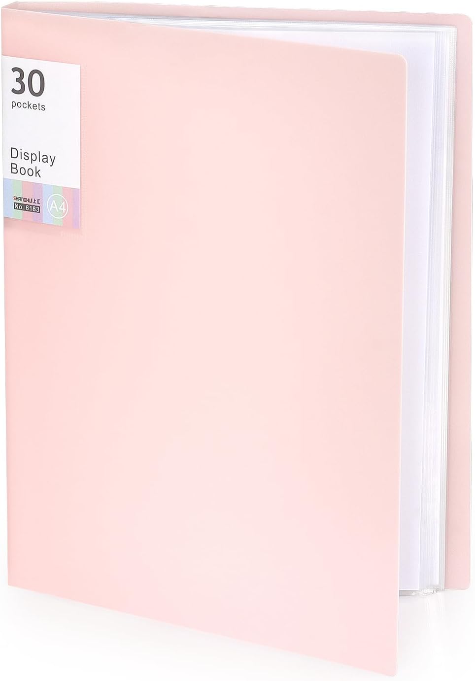 Binder with Plastic Sleeves, Heavy Duty Art Portfolio Folder with 30 Pocket Clear Sheet Protectors, Display 60 Pages Book, Presentation Book for Artwork, Document Organizer Binder, 1 Pack (Pink)