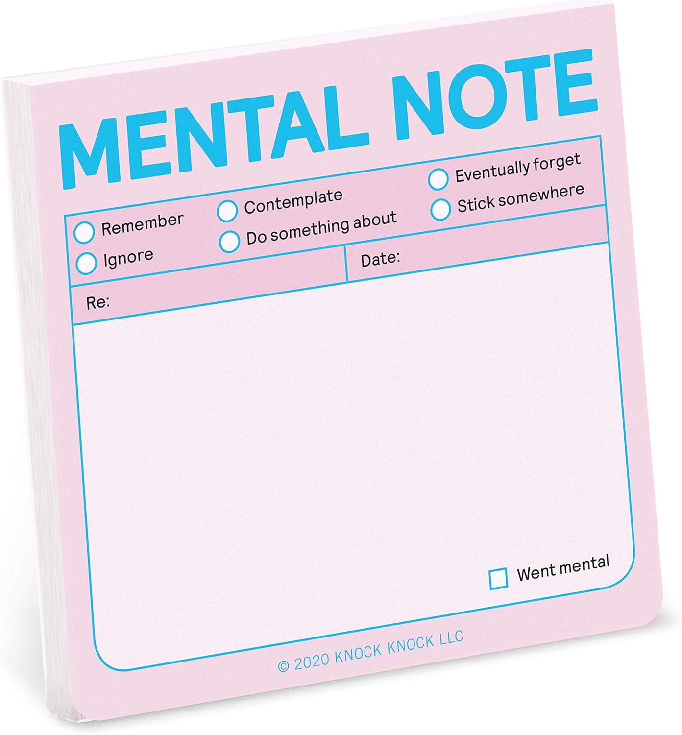 Knock Knock Mental Note to Do Sticky Note Pad, 3 x 3-inches (Pastel Edition)