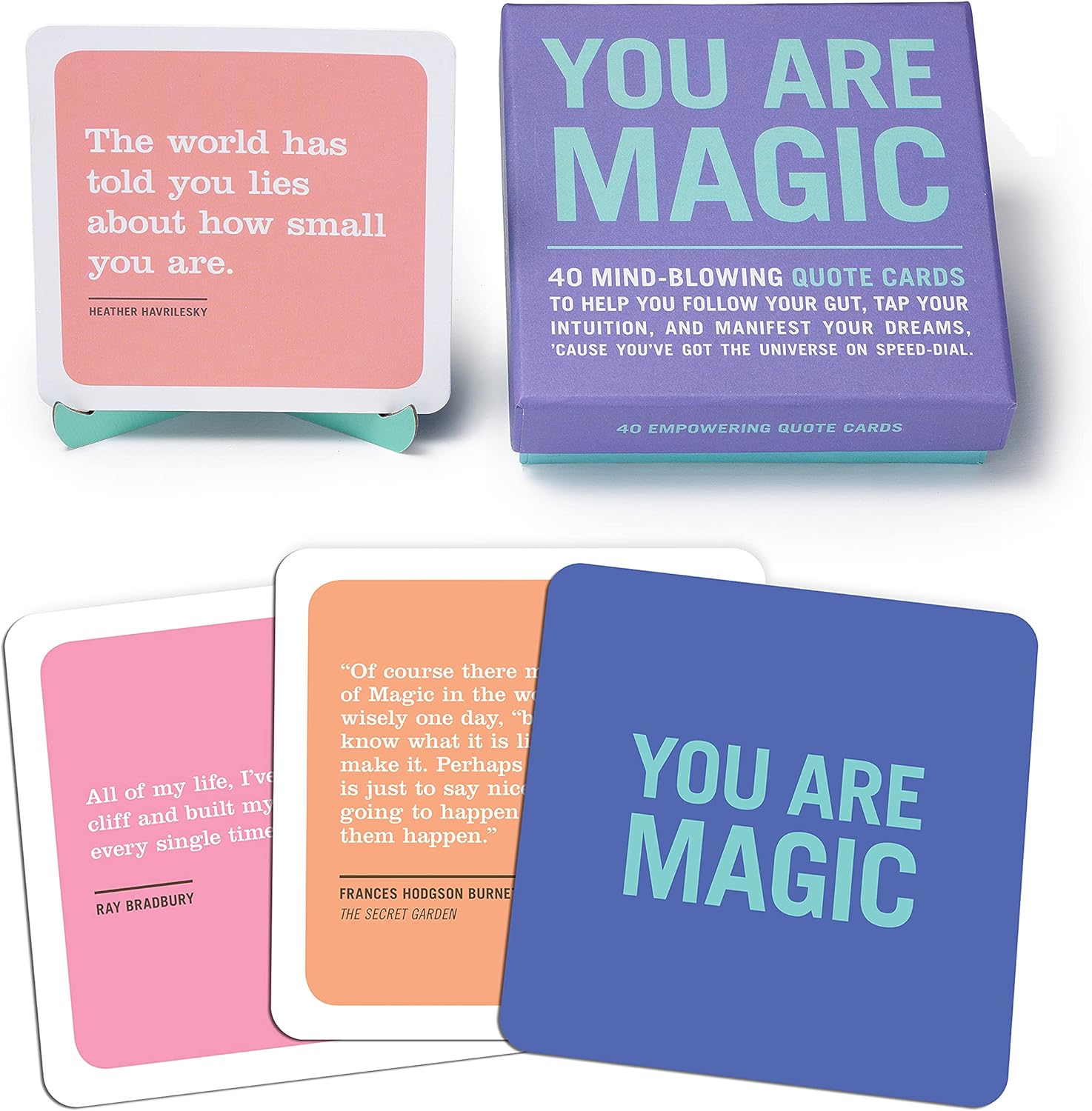 Knock Knock You Are Magic Inner-Truth Deck Affirmation Quote Cards Deck, 40 Affirmation Cards & Inspirational Gifts, 4.25 x 4.25-inches