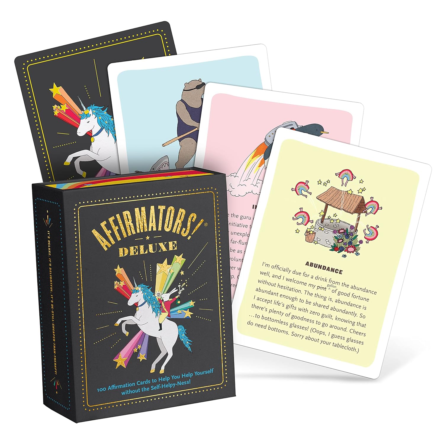 Affirmators! Deluxe Deck: 100 Affirmation Cards Deck - Affirmation Cards to Help You Help Yourself without The Self-Helpy-Ness Hardcover  February 6, 2022