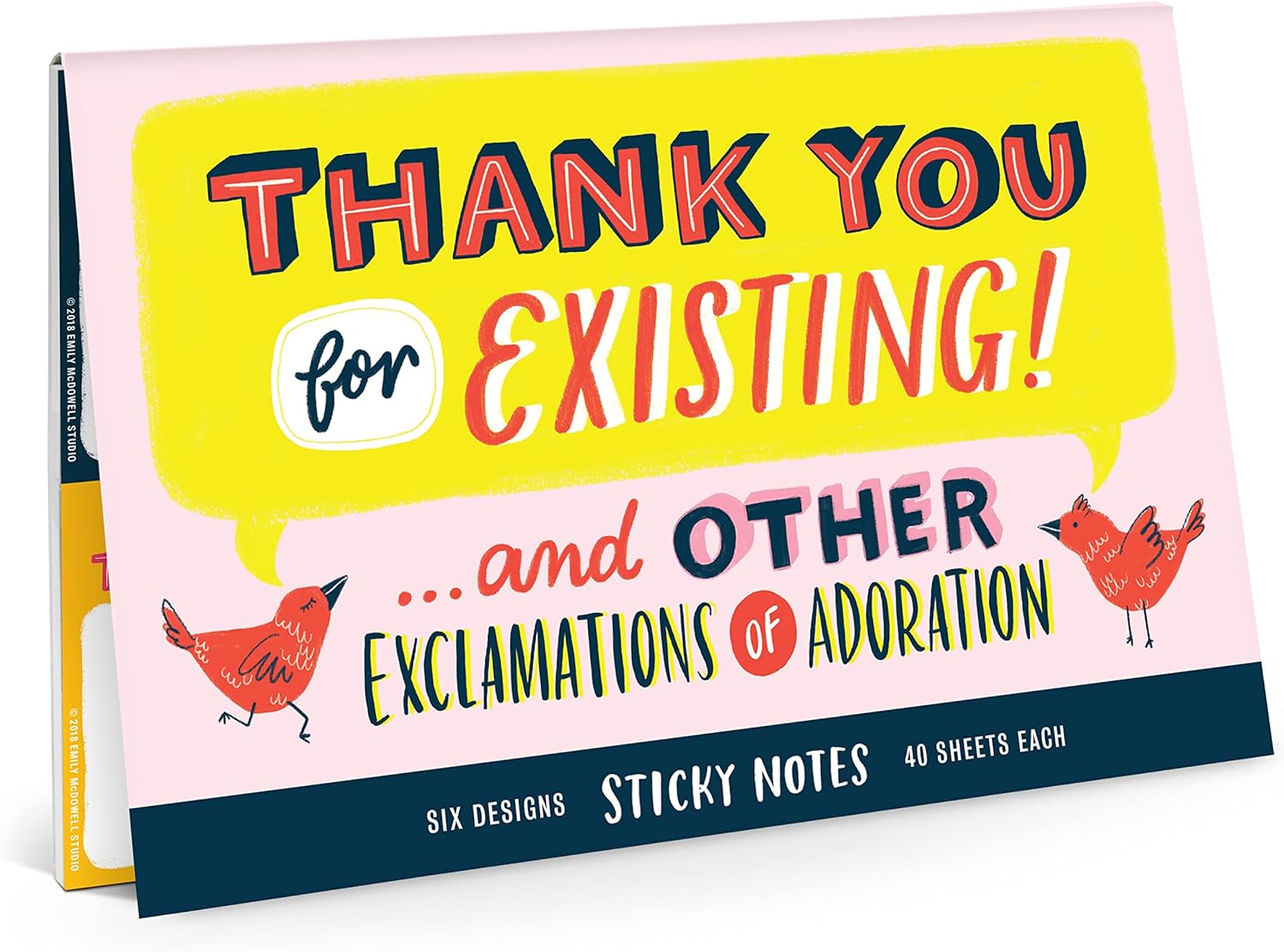 Em & Friends Thank You Sticky Note Packet, 6 Sticky Note Pads Set, 2.75 x 2.75-Inches and 40-Sheets Each