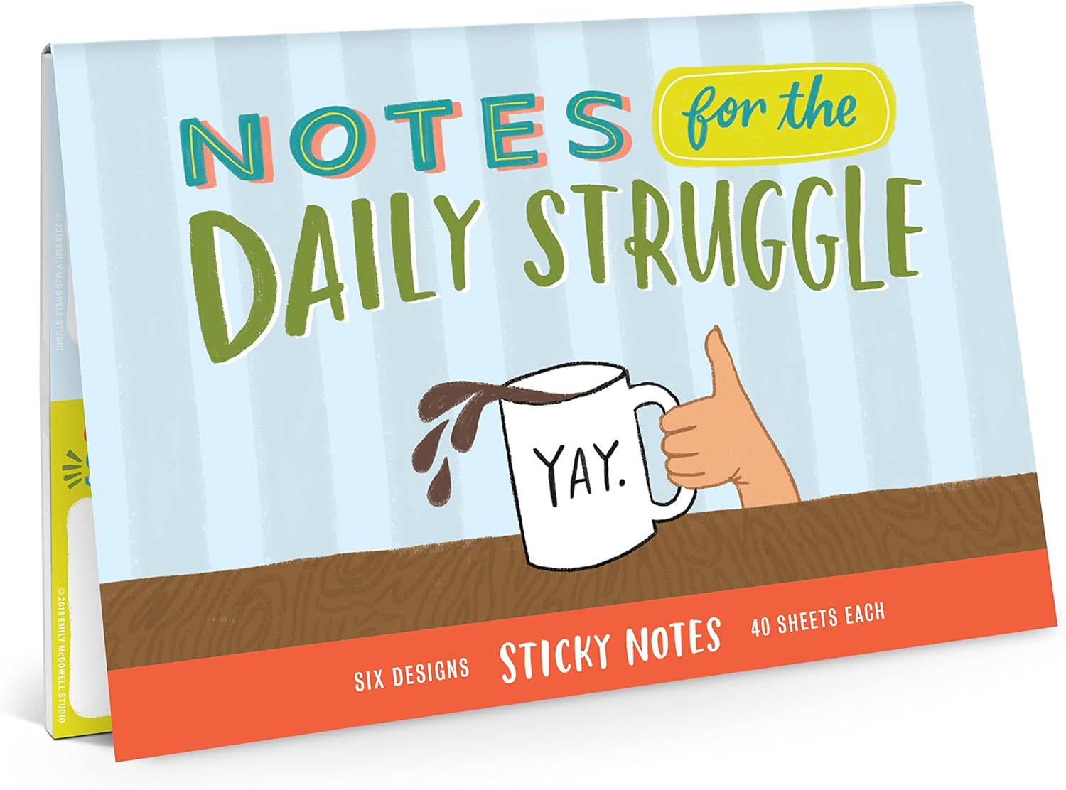 Em & Friends Daily Struggle Sticky Note Packet, 6 Sticky Note Pads Set, 2.75 x 2.75-Inches and 40-Sheets Each