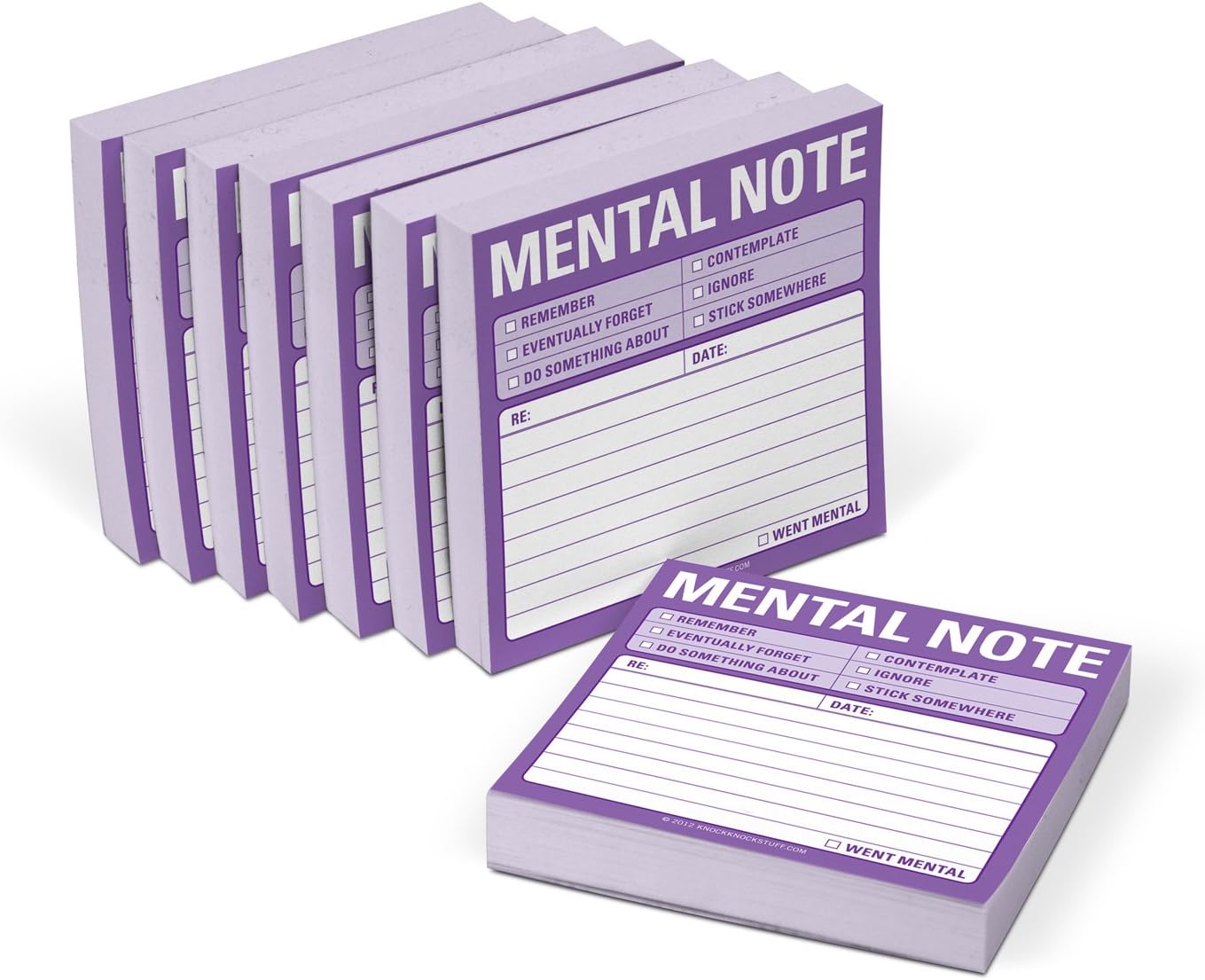 8-Pack Knock Knock Mental Note Sticky Notes, to Do List Notepads, 3 x 3-inches Each