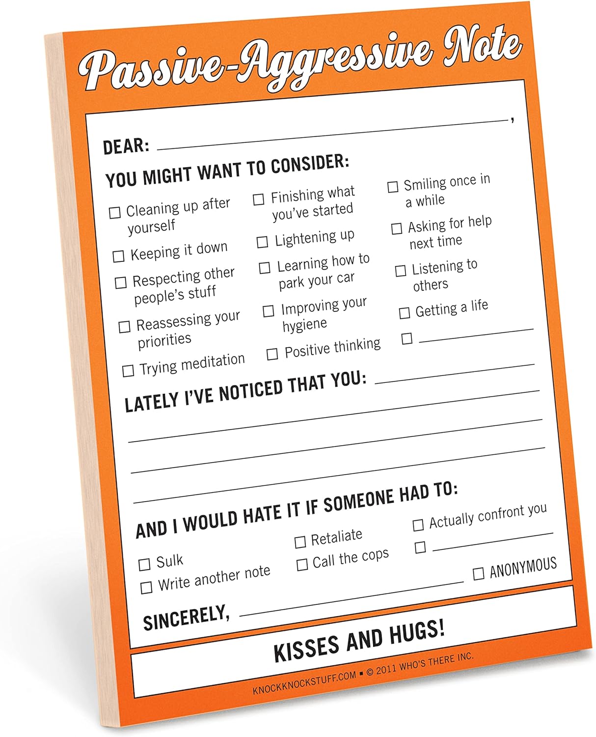 Knock Knock Passive Aggressive Nifty Note Pad , 4 x 5.25-inches