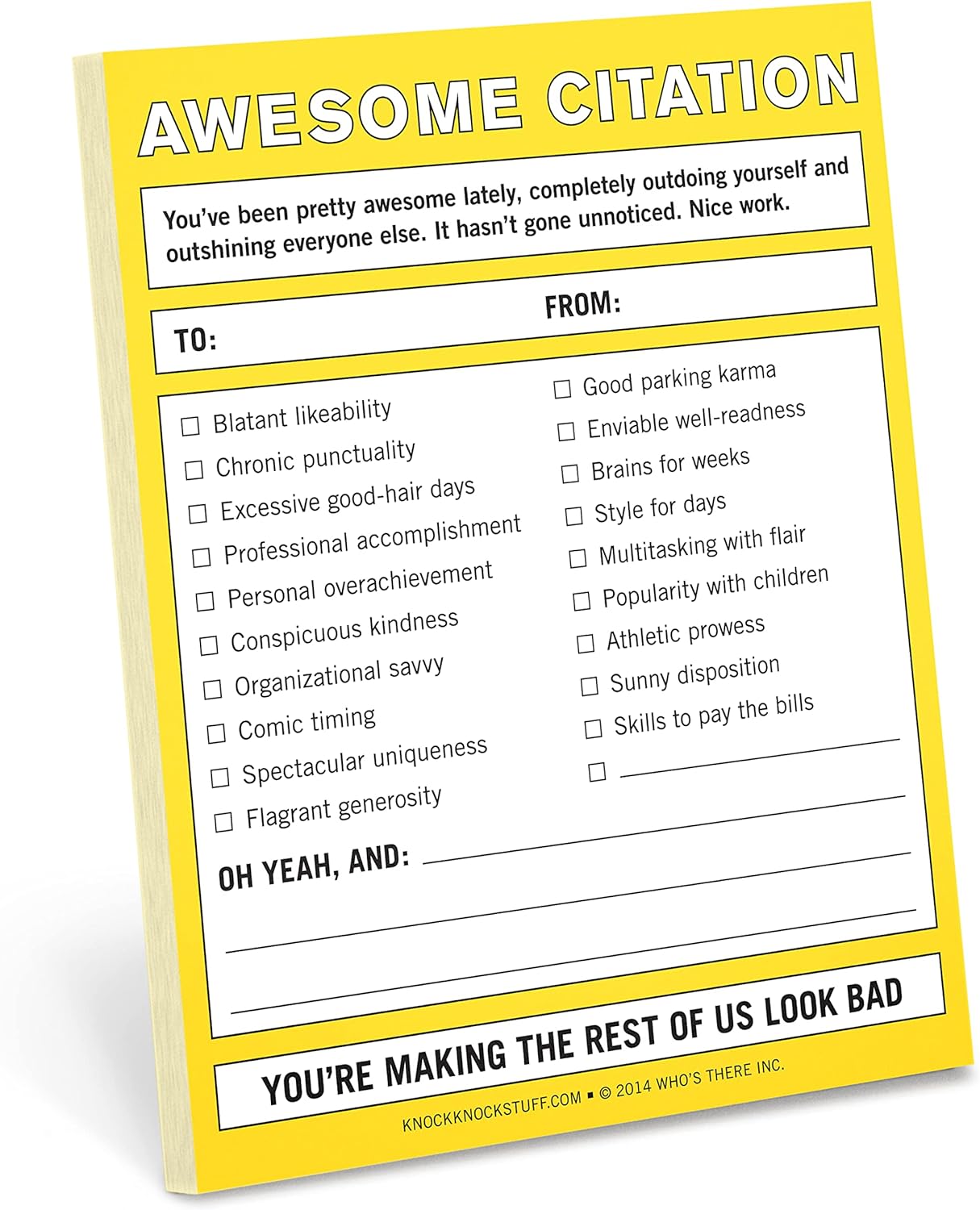 Knock Knock Awesome Citation Nifty Note Pad 4 x 5.25-inches