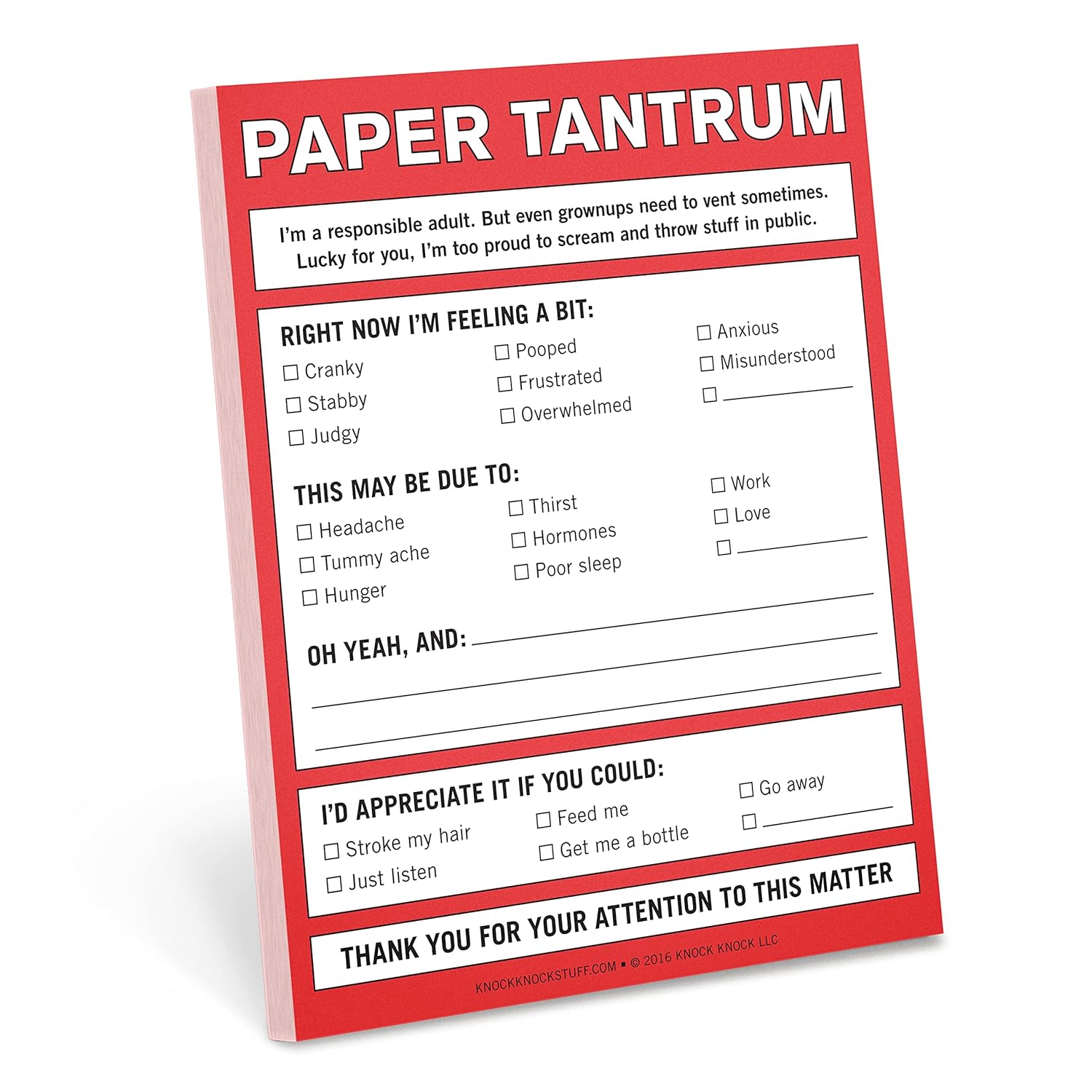 Knock Knock Paper Tantrum Nifty Note Mass Market Paperback  Notebook, December 31, 2015