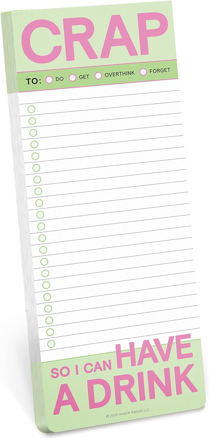 Knock Knock Crap Make-a-List Pad - Funny Office Desk Accessories & List Pads, 3.5 x 9-inches