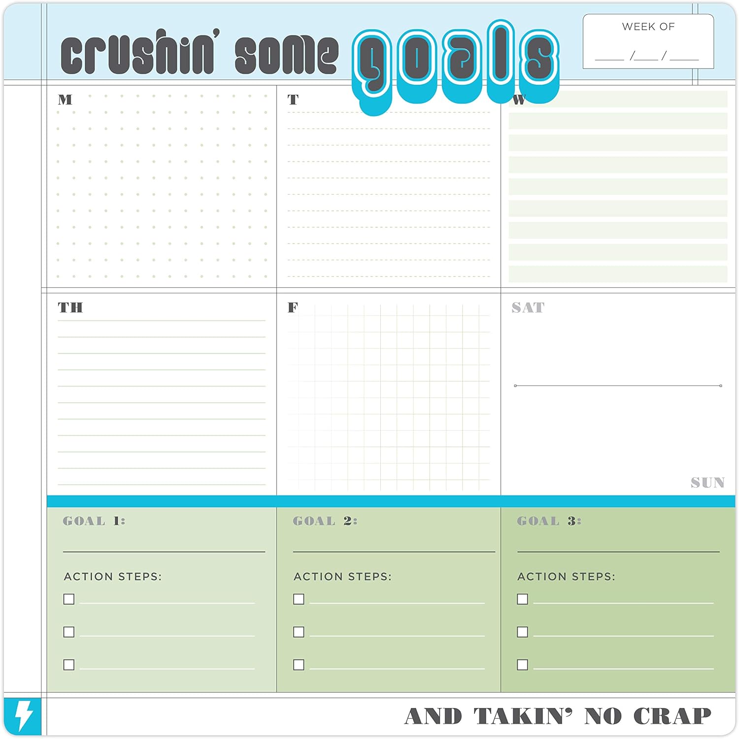 Knock Knock Crush Some Goals Sticky Paper Mousepad Square, to Do List Sticky Note Paper Mousepad (Crush Goals, Sticky Pad, 8.5 x 8.5-inches)