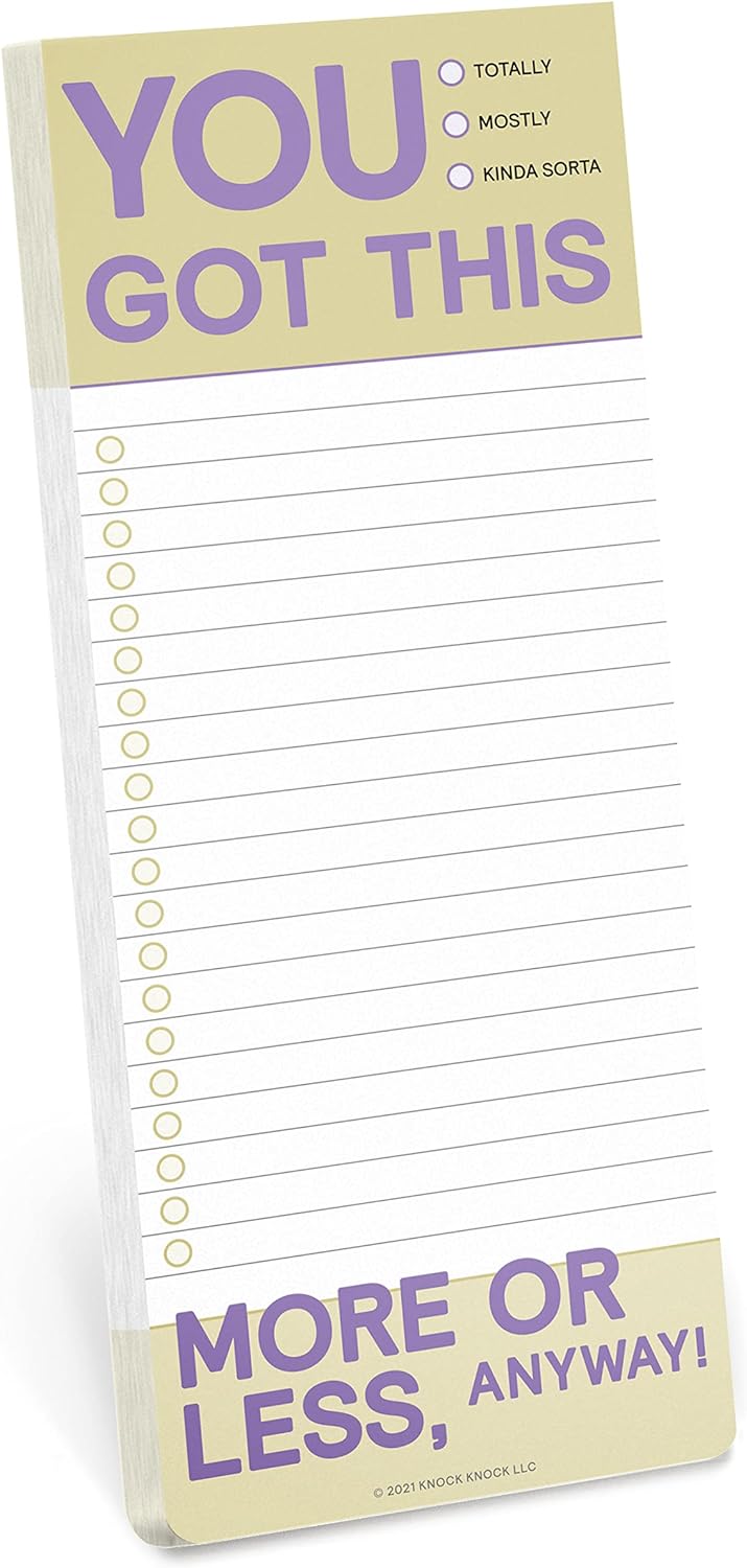 Knock Knock You Got This Make-a-List Pad - Daily Memo Planning Pad, 3.5 x 9-inches