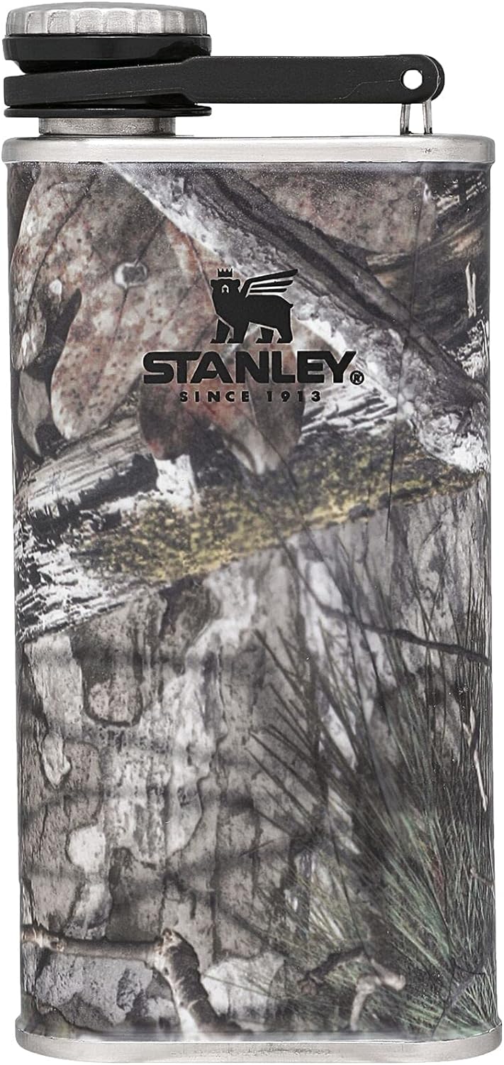 Stanley Classic Flask 8oz with Never-Lose Cap, Wide Mouth Stainless Steel Hip Flask