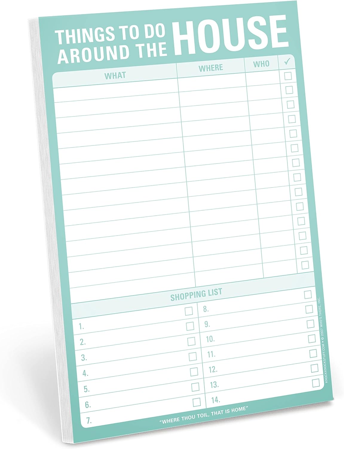 Knock Knock Things to Do Around the House Note Pad, 6 x 9-inches