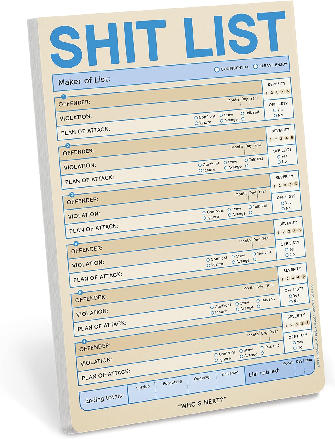 Knock Knock Sh*t List Pad Checklist (Pastel Version), 6 x 9-inches