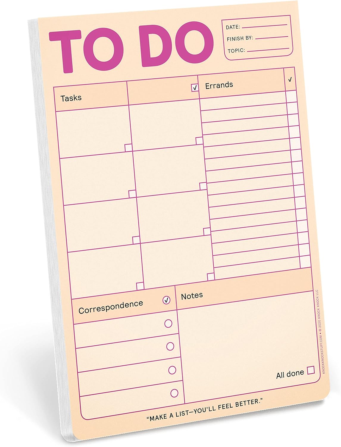 Knock Knock to Do Pad, Tasks List Pad, 6 x 9-inches (Pastel Edition)