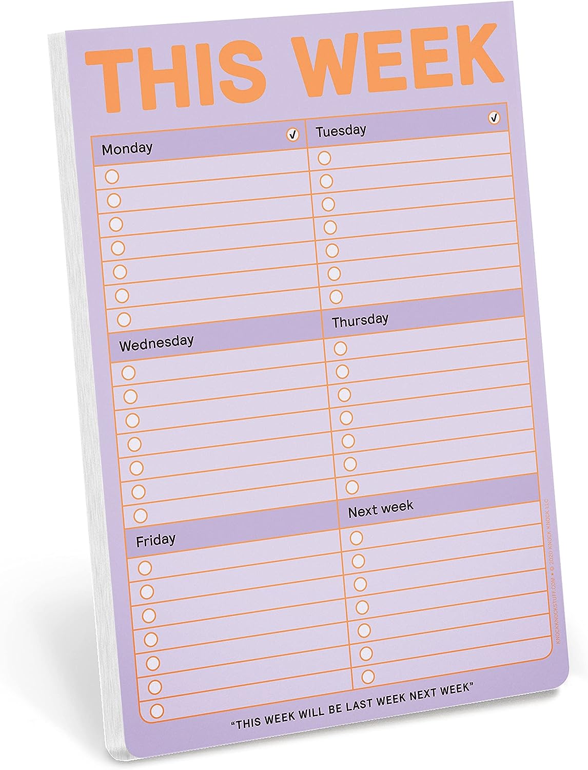 Knock Knock This Week Pad, to Do List Notepad, 6 x 9-inches (Pastel Edition)