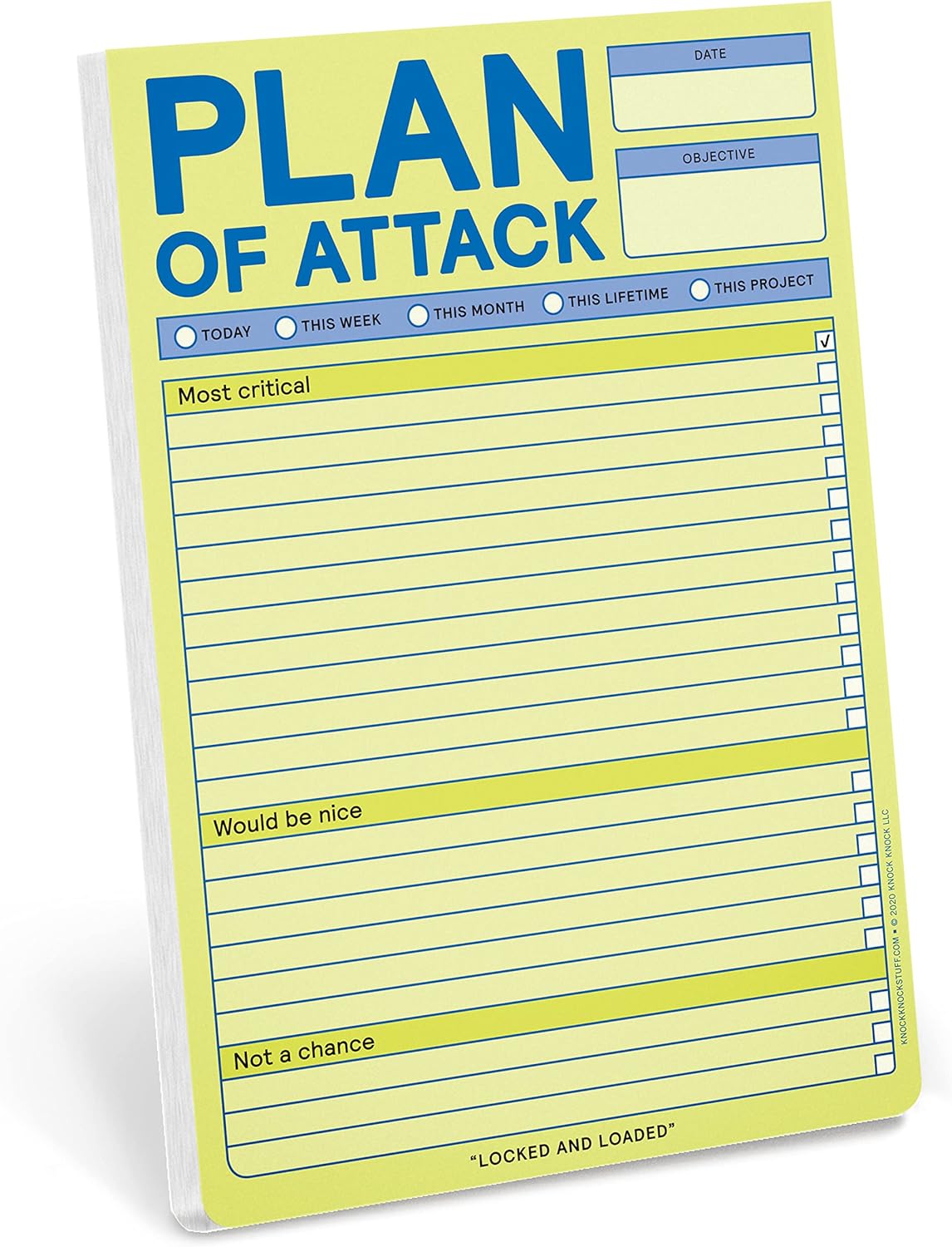 Knock Knock Plan of Attack Pad (Pastel Version) - Daily Planner Pad & To Do Pads, 6 x 9-inches