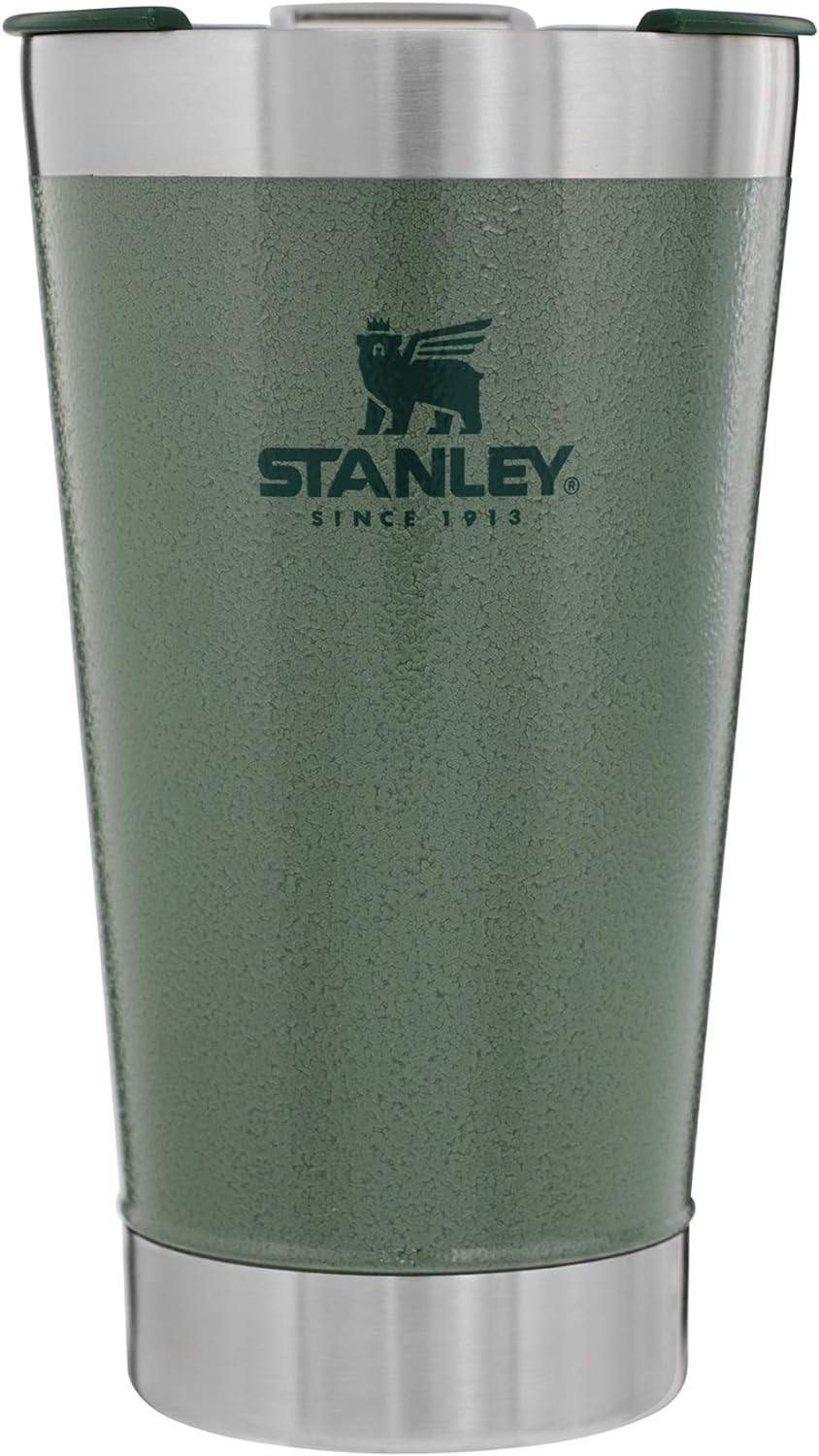 Stanley Classic Stay Chill Vacuum Insulated Pint Tumbler, 16oz Stainless Steel Beer Mug with Built-in Bottle Opener, Double Wall Rugged Metal Drinking Glass, Dishwasher Safe Insulated Cup