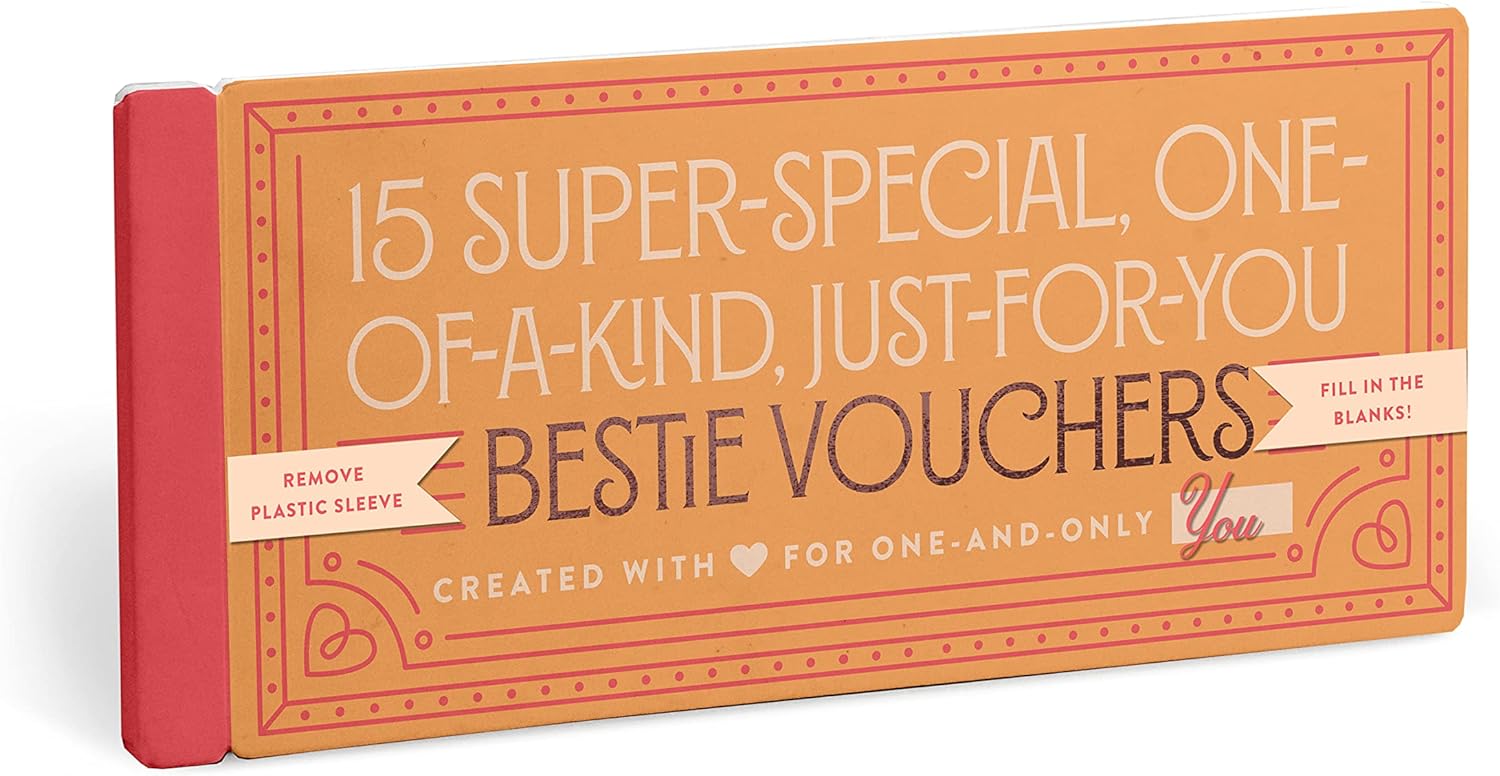 Knock Knock Fill in the Love Bestie Vouchers, Book of 15 Unique Best Friend Coupons, 7.5 x 3.25-inches