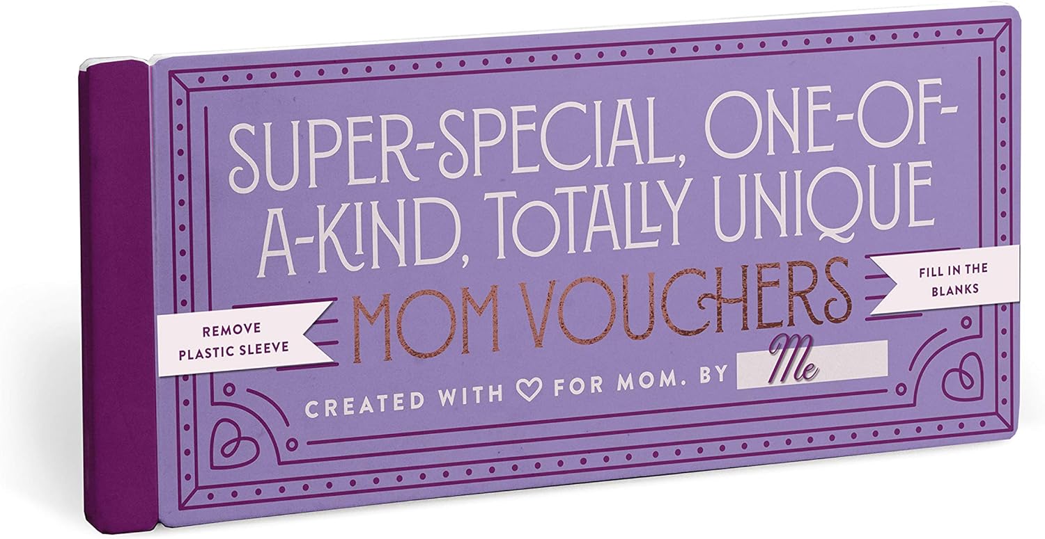 Knock Knock Fill in the Love Mom Vouchers, Book of 15 Unique Perforated Coupons, 7.5 x 3.25-inches