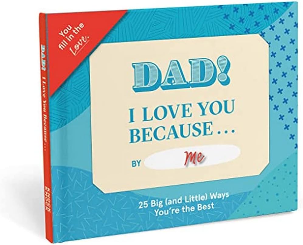 Knock Knock Dad, I Love You Because Book Fill in the Love Fill-in-the-Blank Book & Gift Journal (25 Prompts), 5 x 5.75-Inches