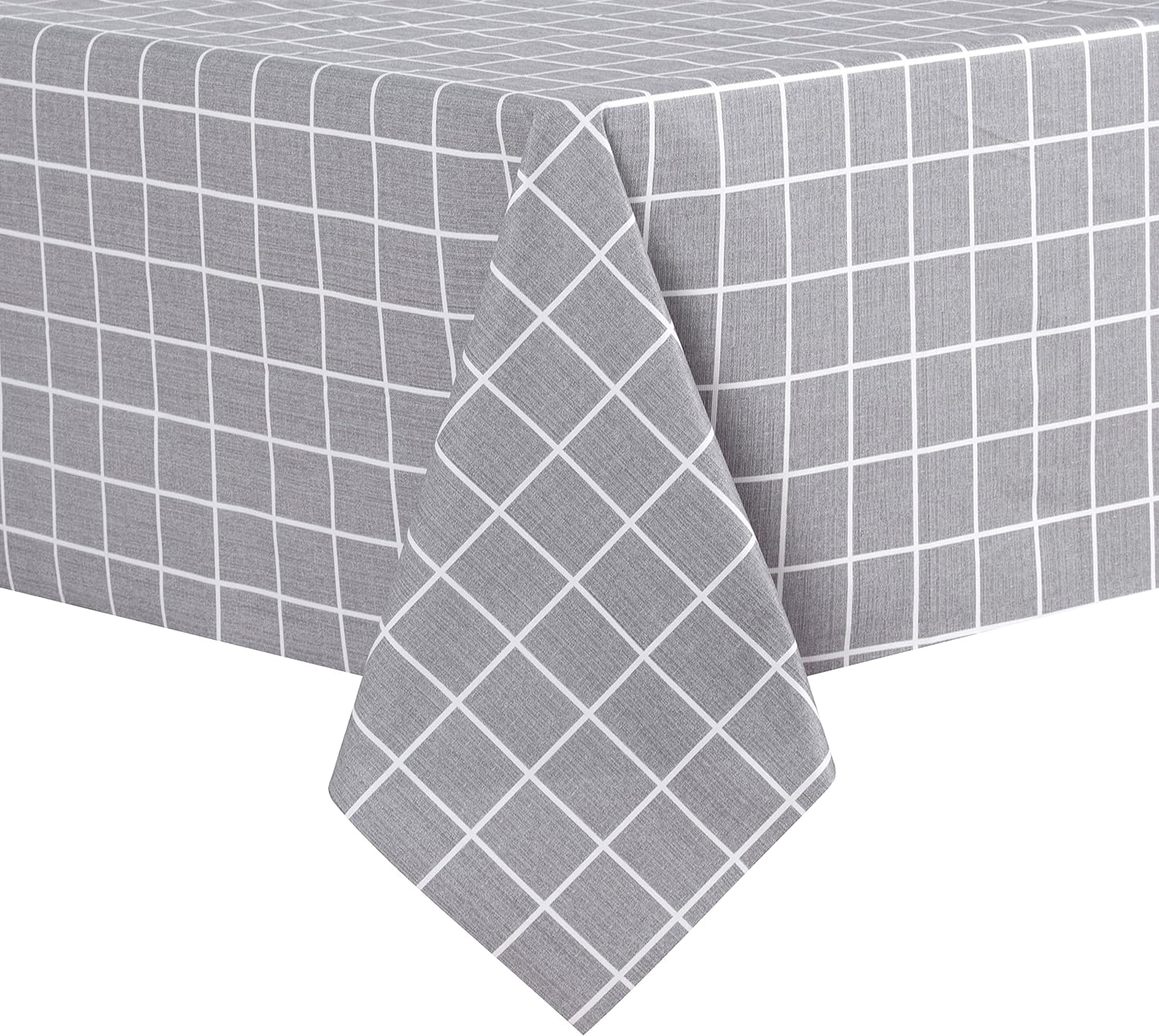 sancua Checkered Vinyl Rectangle Tablecloth - 54 x 78 Inch - 100% Waterproof Oil Proof Spill Proof PVC Table Cloth, Wipe Clean Table Cover for Dining Table, Buffet Parties and Camping, Grey Checkered