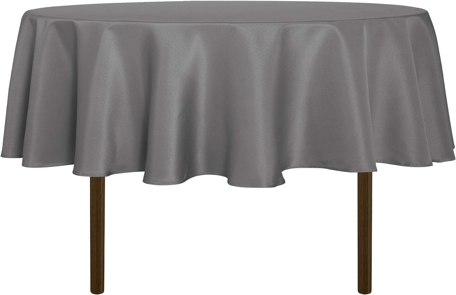 sancua Round Tablecloth - 60 Inch - Water Resistant Spill Proof Washable Polyester Table Cloth Decorative Fabric Table Cover for Dining Table, Buffet Parties and Camping, Light Grey