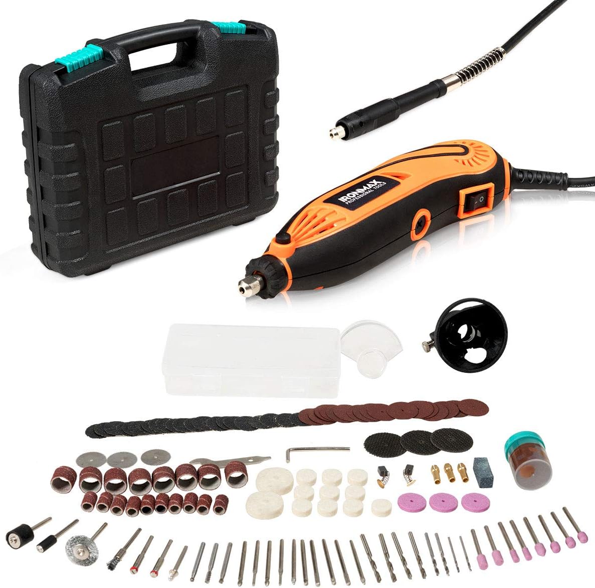 Goplus Rotary Tool Kit, with Flex Shaft, 139pcs Accessories and Carrying Case, 8,000-32,000RPM Variable Speed, Electric Drill Set for Crafting, Grinding, Cutting, Carving, Sanding and Engraving