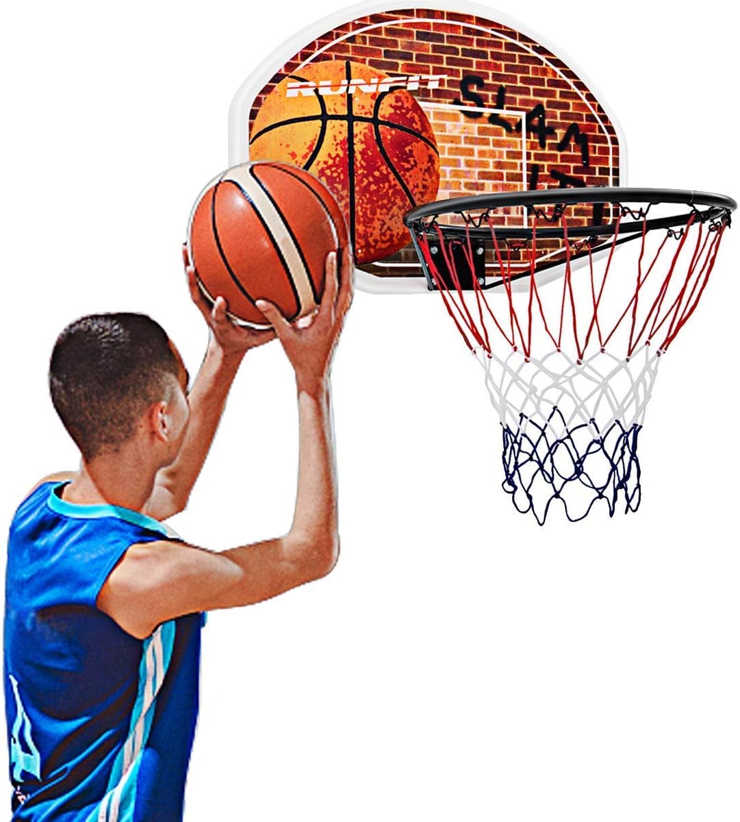 Goplus 29 x 20 Basketball Hoop Wall Mounted Portable Basketball Backboard Indoor Outdoor Sports Suitable for Adults and Kids Play