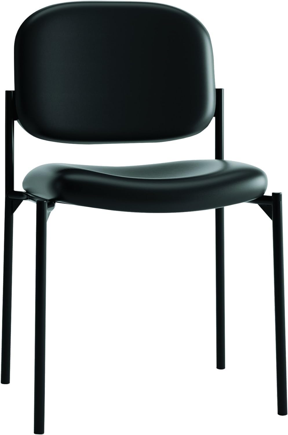 HON Scatter Guest Chair - Leather Stacking Chair Office Furniture, Black (HVL606)
