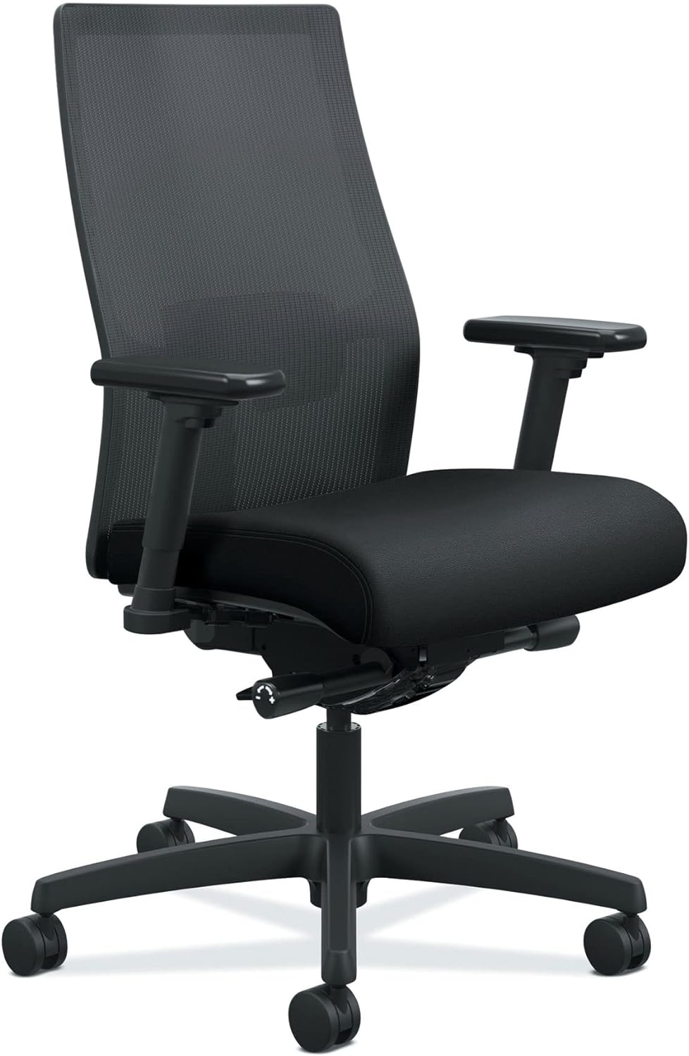 HON Ignition 2.0 Ergonomic Mesh/Fabric Mid-Back Task Chair, Black