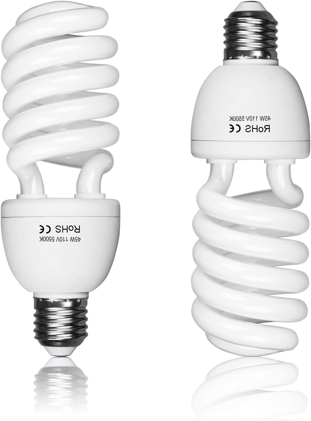 EMART Full Spectrum Light Bulb, 2 x 45W 5500K CFL Daylight for Photography Photo Video Studio Lighting