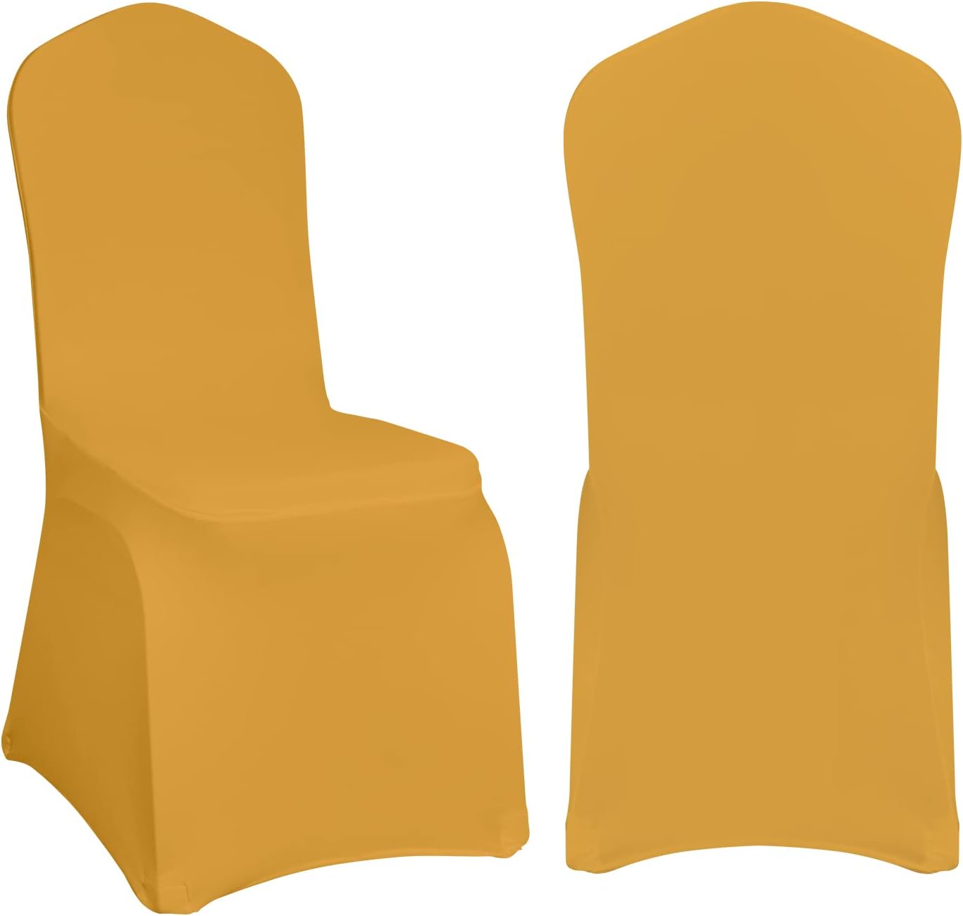 EMART 20PCS Chair Covers, Gold Spandex Seat Covers for Party Wedding Banquet, Universal Standard Stretch Chair Slipcovers Protector