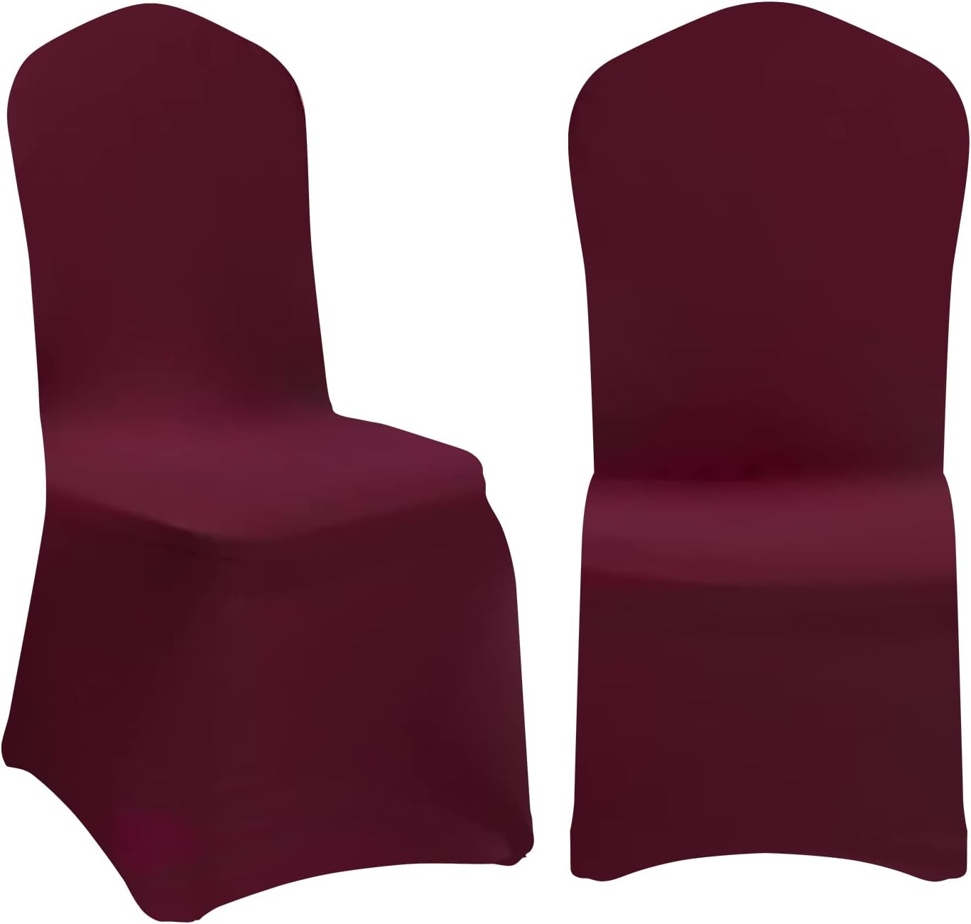 EMART 20PCS Chair Covers, Burgundy Spandex Seat Covers for Party Wedding Banquet, Universal Standard Stretch Chair Slipcovers Protector