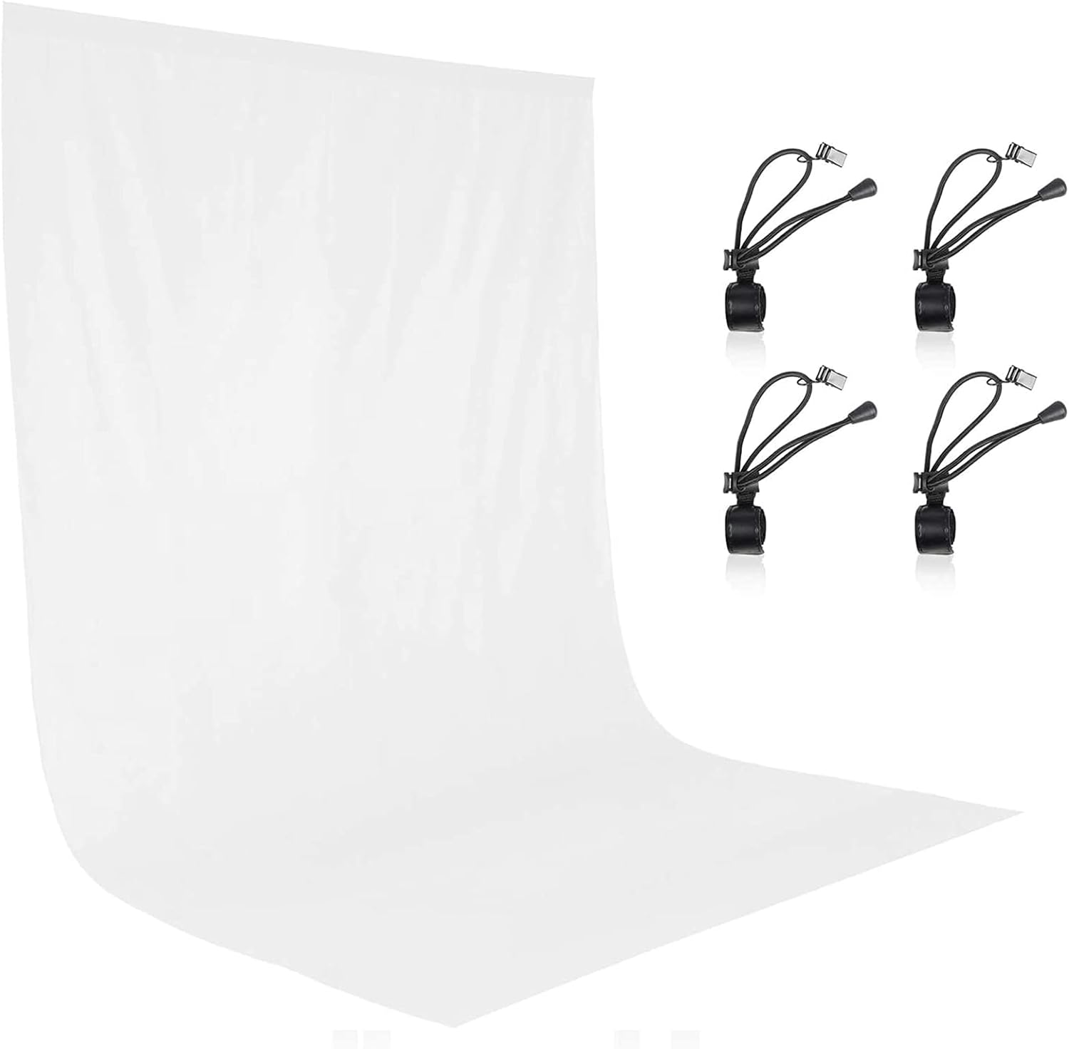 EMART 6x9ft Photography Backdrop White Backdrop for Photoshoot [Muslin 100% Cotton], Photo Video Studio White Back Drop with 4 Clips for Photography Background Screen, Party Backdrop Curtains