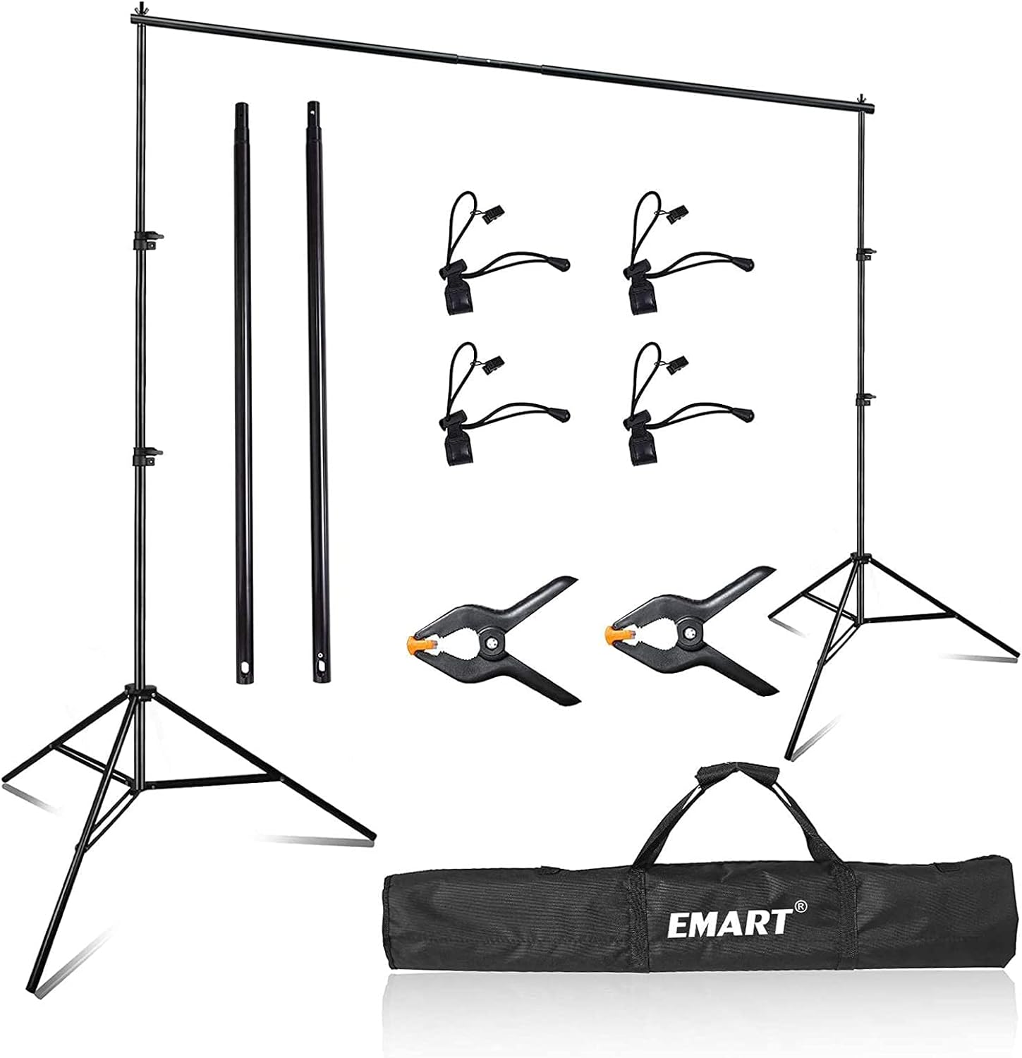 EMART Photography Backdrop Stand, 8 x 8 ft Adjustable Photo Background Holder, Back Drop Banner Stand Support System Kit for Photoshoot Video Studio, Birthday Party