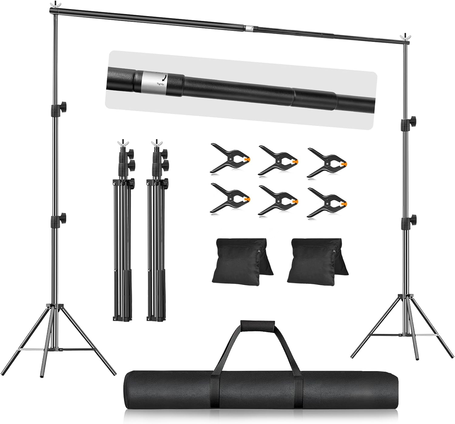 Emart Backdrop Stand 7.9x10ft, Adjustable Photography Background Support System for Photo Video Studio