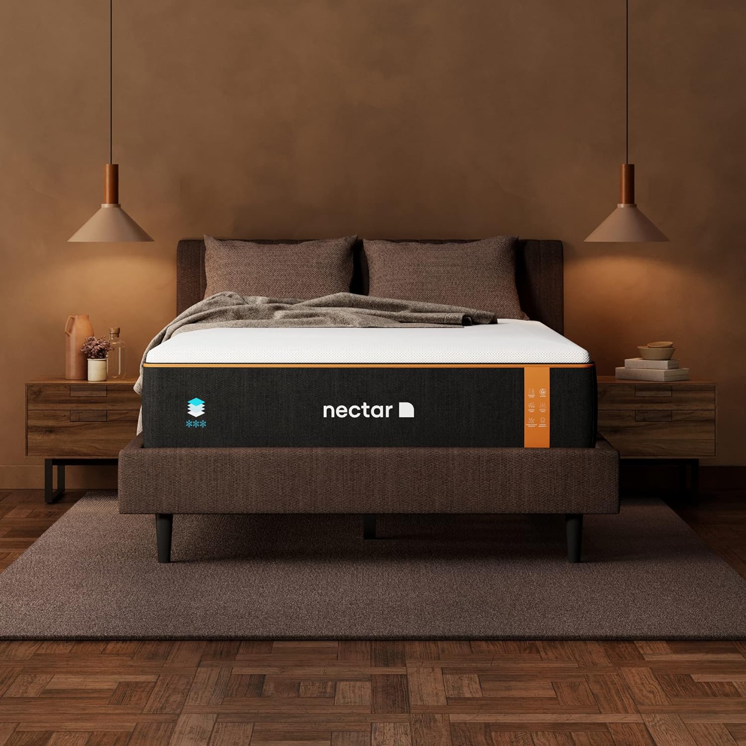 Nectar Premier Copper 14 Queen Mattress - Medium Firm Gel Memory Foam Mattress - 5 Layers of Comfort - Triple Action Cooling Tech - 365-Night Trial - Forever Warranty White