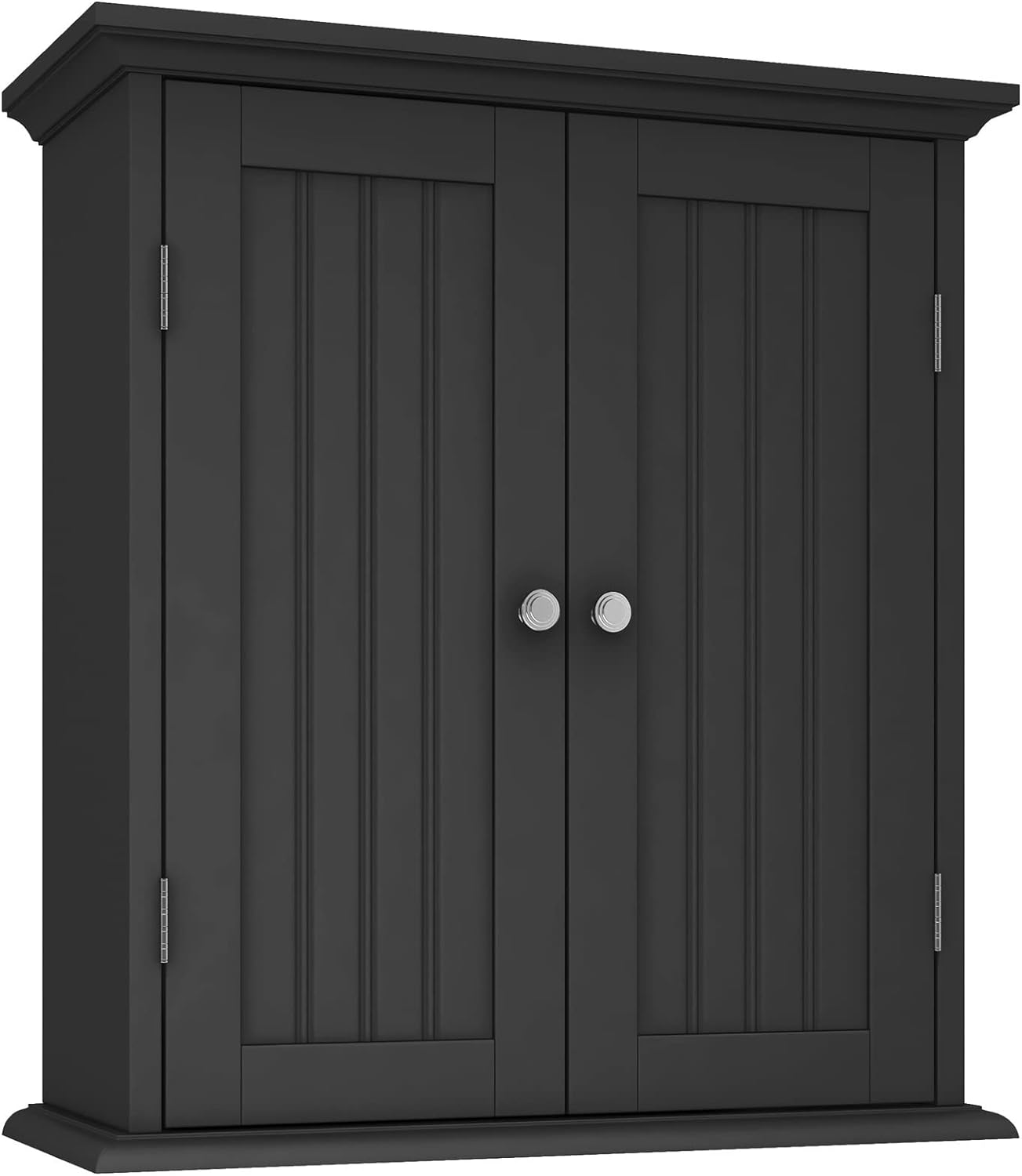 ChooChoo Bathroom Wall Cabinet, Over The Toilet Space Saver Storage Cabinet, Medicine Cabinet with 2 Door and Adjustable Shelves, Cupboard (Black)