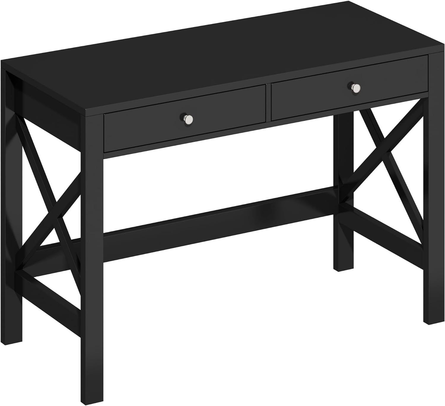 ChooChoo Home Office Desk Writing Computer Table Modern Design Black Desk with Drawers, Makeup Vanity Table