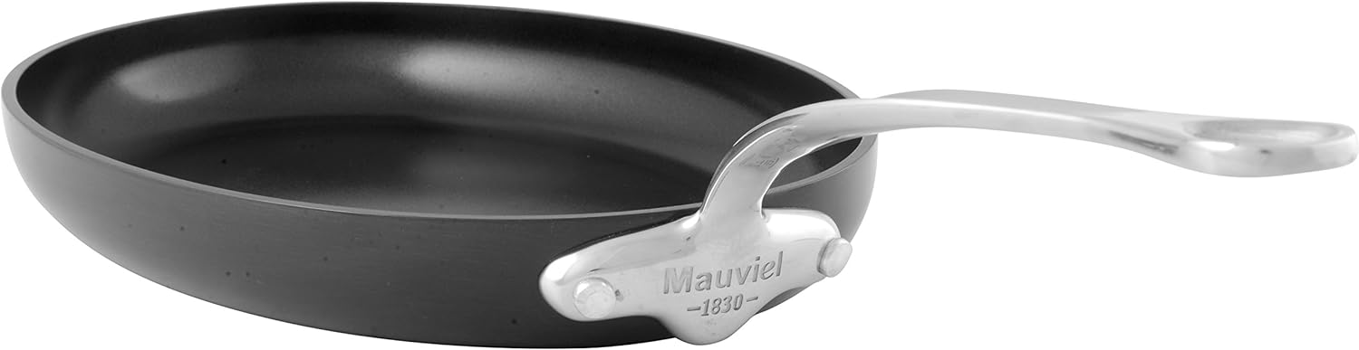 Mauviel M'Stone 3 Hard Anodized Nonstick Oval Frying Pan With Cast Stainless Steel Handle, 13.7-in, Made In France