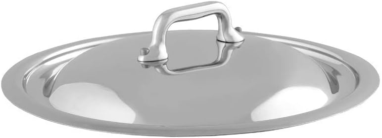 Mauviel Stainless Steel Lid With Cast Stainless Steel Handle, 8-in, Made In France